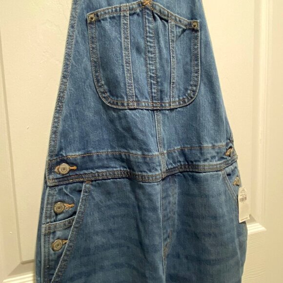 Old Navy Women's O.G. Straight Medium-Wash Jean Overalls Size 0 - Picture 4 of 6